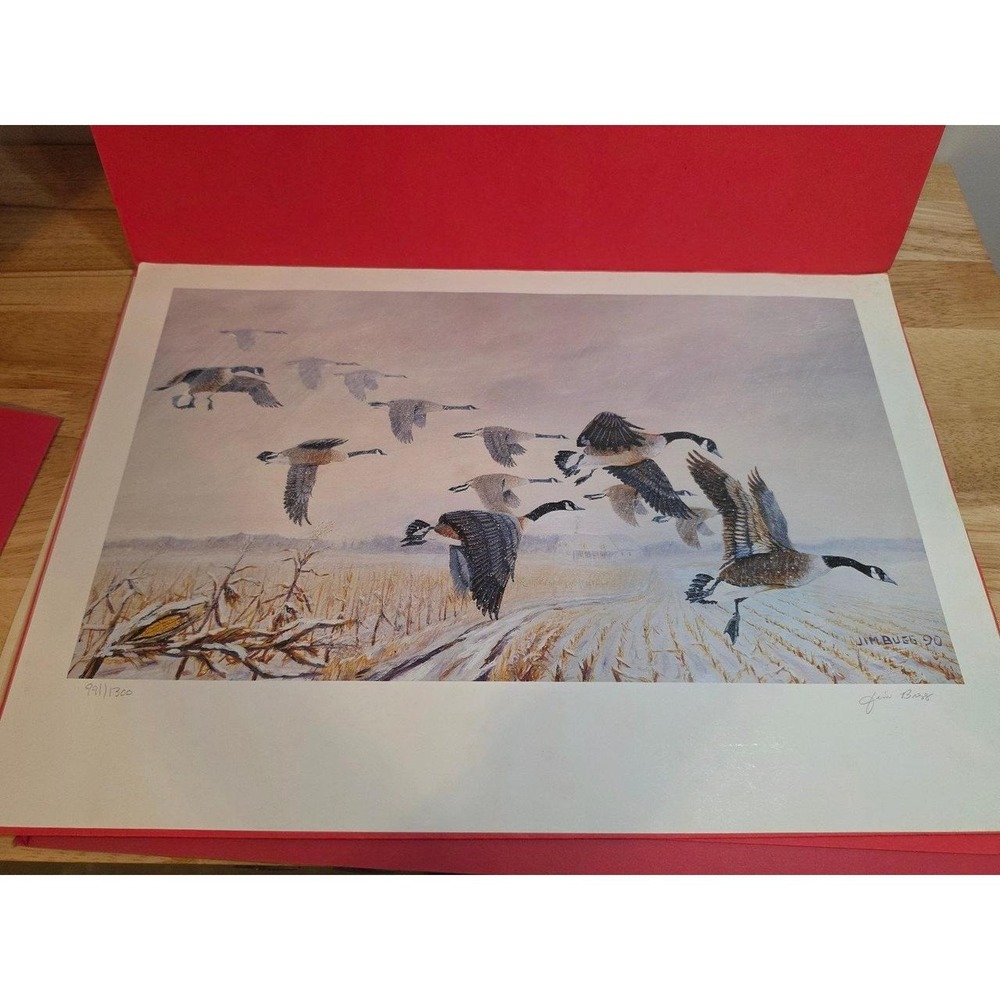 limited-edition wildlife art print "Winging South" Jim Bugg 991/1300 Geese